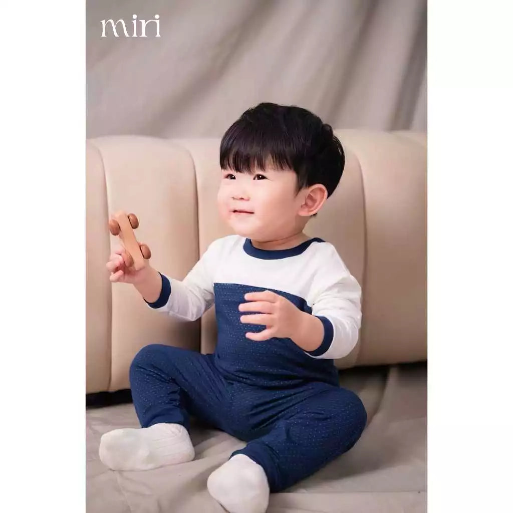 Bộ dài MIRI cho bé tay phối ngực chất liệu rayon bamboo cao cấp mềm mại thoáng mát co giãn