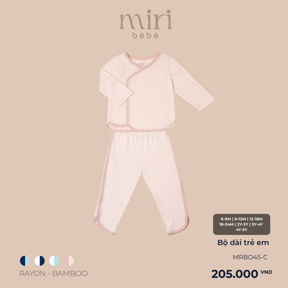 Bộ dài MIRI cho bé phối viền chất liệu rayon bamboo mềm nhẹ thoáng khí thấm hút tốt