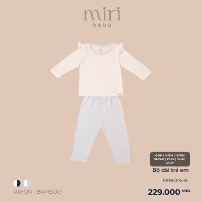 Bộ dài MIRI cho bé gái chui đầu tay bèo chất liệu rayon bamboo mềm nhẹ thoáng khí