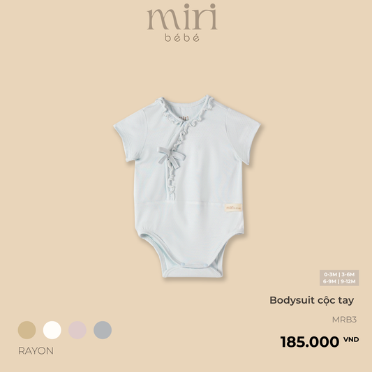 Bodysuit bé gái MIRI cổ chéo phối ren chất liệu mềm mại thiết kế tối giản cao cấp