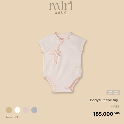 Bodysuit bé gái MIRI cổ chéo phối ren chất liệu mềm mại thiết kế tối giản cao cấp
