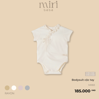 Bodysuit bé gái MIRI cổ chéo phối ren chất liệu mềm mại thiết kế tối giản cao cấp