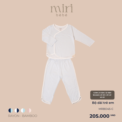 Bộ dài MIRI cho bé phối viền chất liệu rayon bamboo mềm nhẹ thoáng khí thấm hút tốt