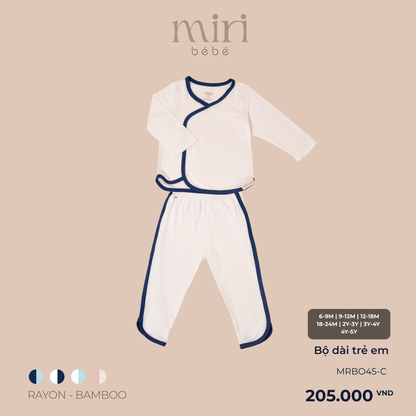 Bộ dài MIRI cho bé phối viền chất liệu rayon bamboo mềm nhẹ thoáng khí thấm hút tốt
