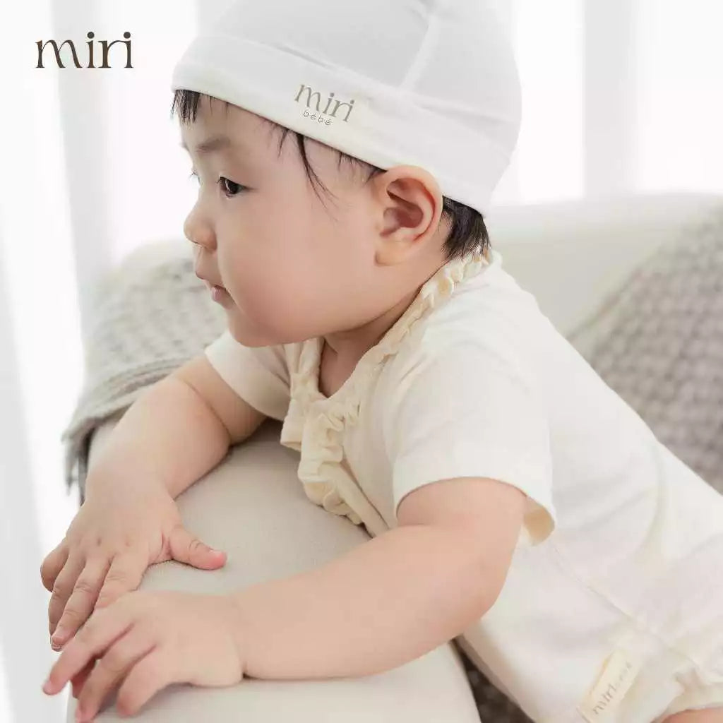 Bodysuit bé gái MIRI cổ chéo phối ren chất liệu mềm mại thiết kế tối giản cao cấp