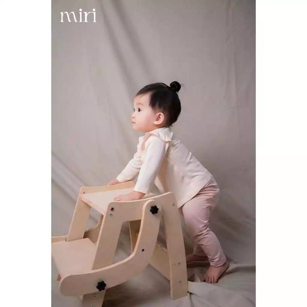 Bộ dài MIRI cho bé gái cài giữa tay bèo chất liệu rayon bamboo mềm nhẹ thoáng khí