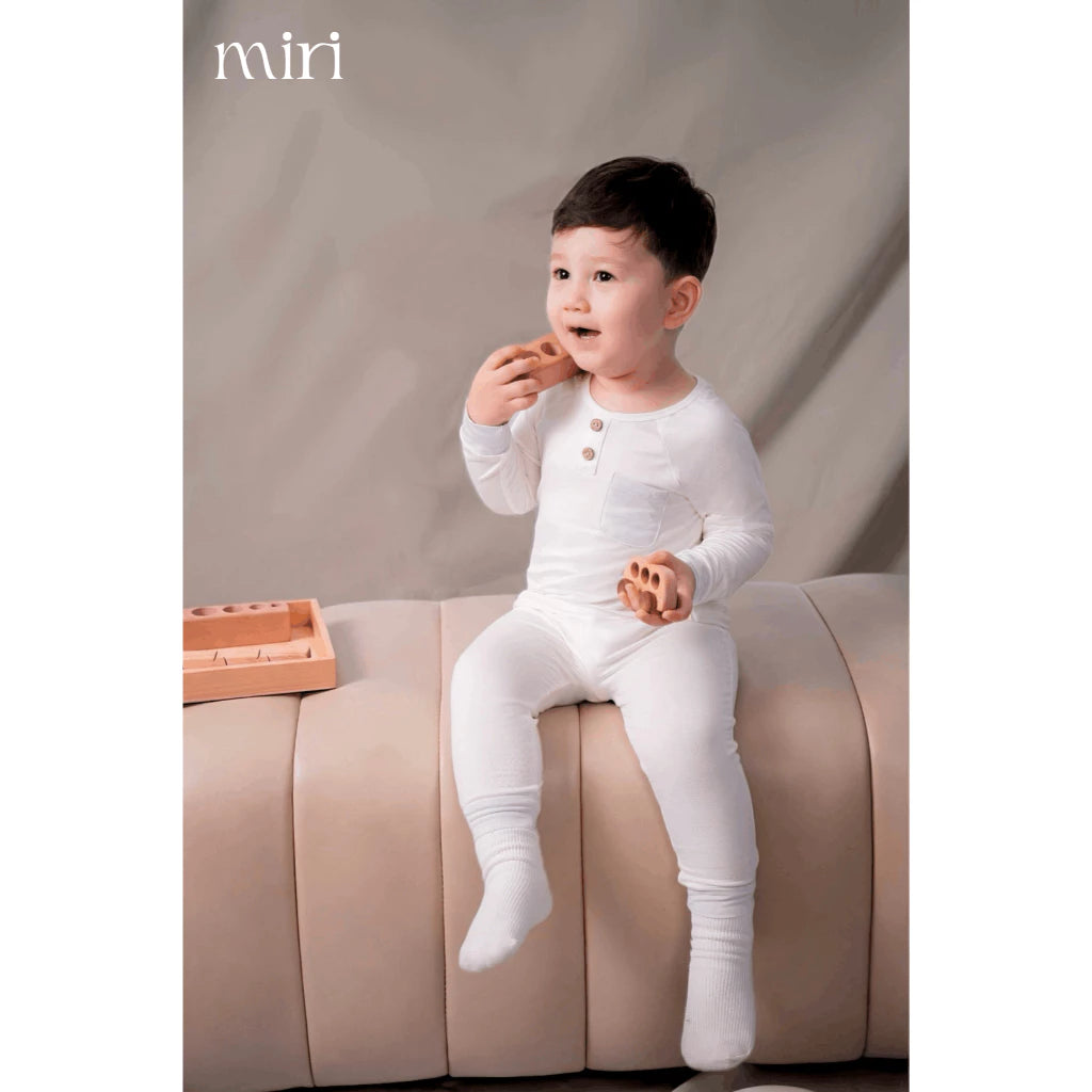 Bộ dài MIRI cho bé trai nẹp giả phối túi chất liệu rayon bamboo mềm nhẹ thoáng khí thấm hút tốt