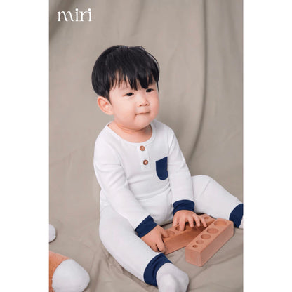 Bộ dài MIRI cho bé trai nẹp giả phối túi chất liệu rayon bamboo mềm nhẹ thoáng khí thấm hút tốt