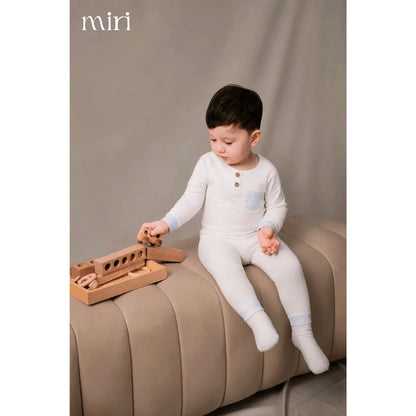 Bộ dài MIRI cho bé trai nẹp giả phối túi chất liệu rayon bamboo mềm nhẹ thoáng khí thấm hút tốt