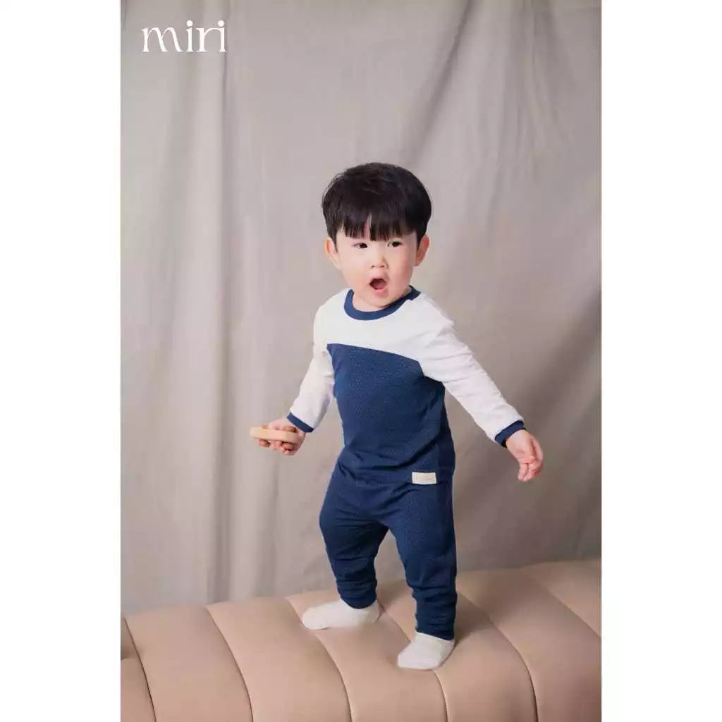 Bộ dài MIRI cho bé tay phối ngực chất liệu rayon bamboo cao cấp mềm mại thoáng mát co giãn