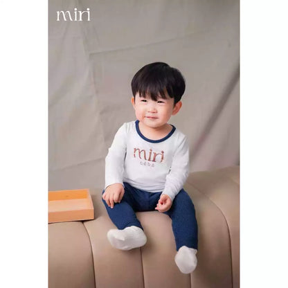 Bộ dài MIRI cho bé lật gấu phối quần chất liệu rayon bamboo cao cấp mềm mại thoáng mát co giãn