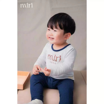 Bộ dài MIRI cho bé lật gấu phối quần chất liệu rayon bamboo cao cấp mềm mại thoáng mát co giãn