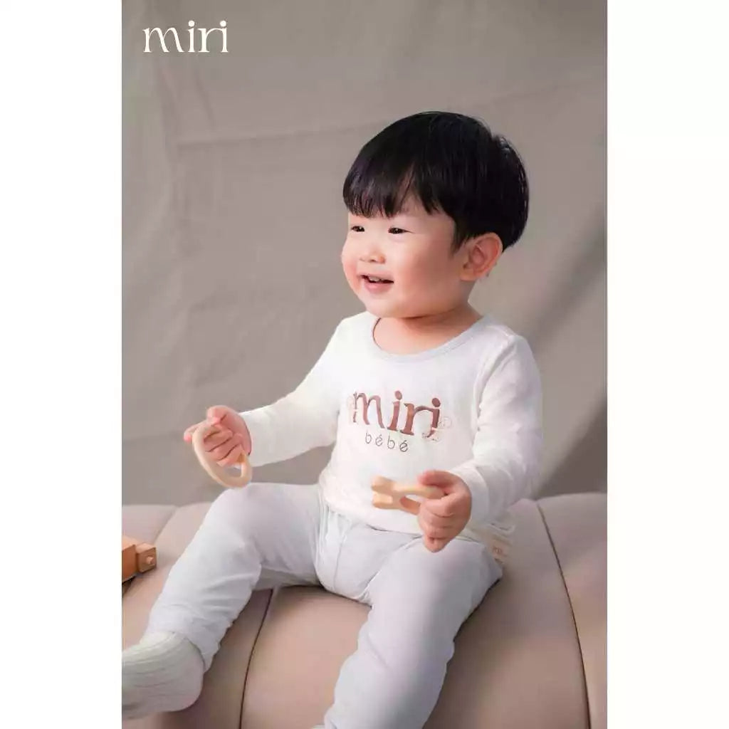 Bộ dài MIRI cho bé lật gấu phối quần chất liệu rayon bamboo cao cấp mềm mại thoáng mát co giãn