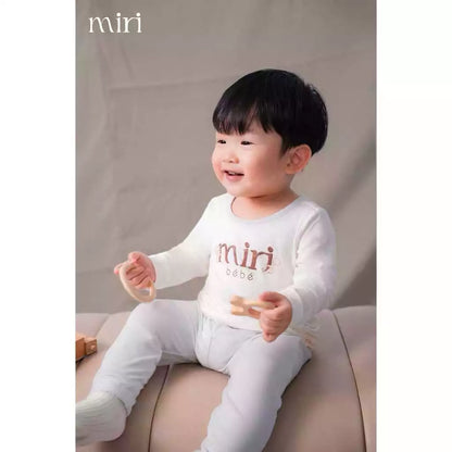 Bộ dài MIRI cho bé lật gấu phối quần chất liệu rayon bamboo cao cấp mềm mại thoáng mát co giãn