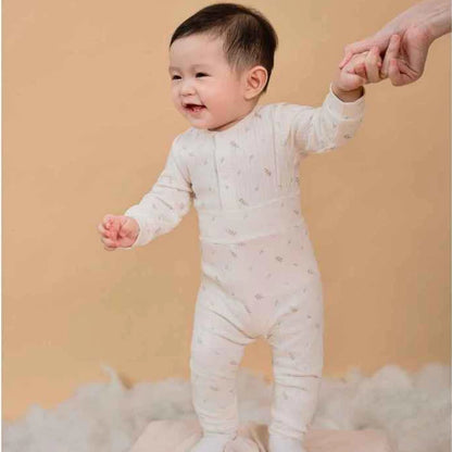 Bộ quần áo dài sơ sinh cài giữa chất liệu polyester kết hợp rayon thoải mái cho bé